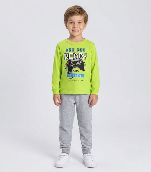 Conjunto Menino Blusa Longa E Calça Select Verde