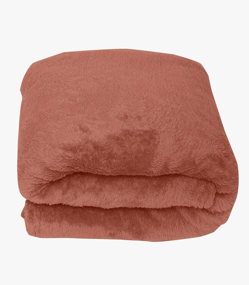 Manta De Microfibra Lisa Queen Rovitex Home Marrom