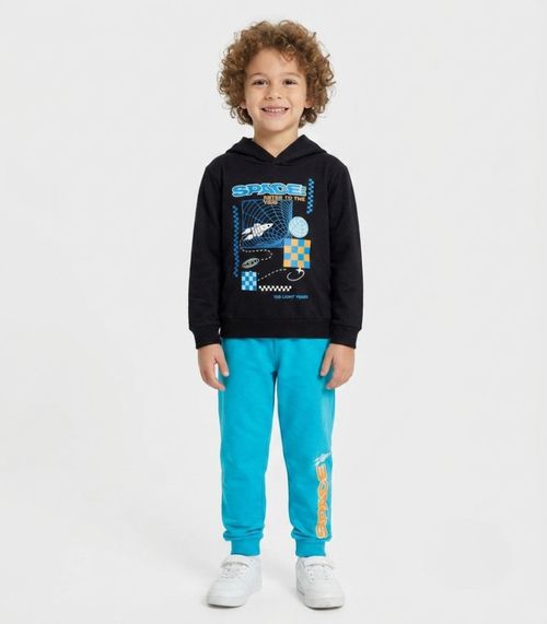 Conjunto Moletom Menino Blusão E Calça Select Preto
