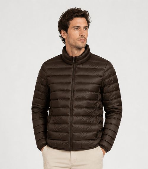 Jaqueta Masculina Puffer Em Poliamida All Free Marrom