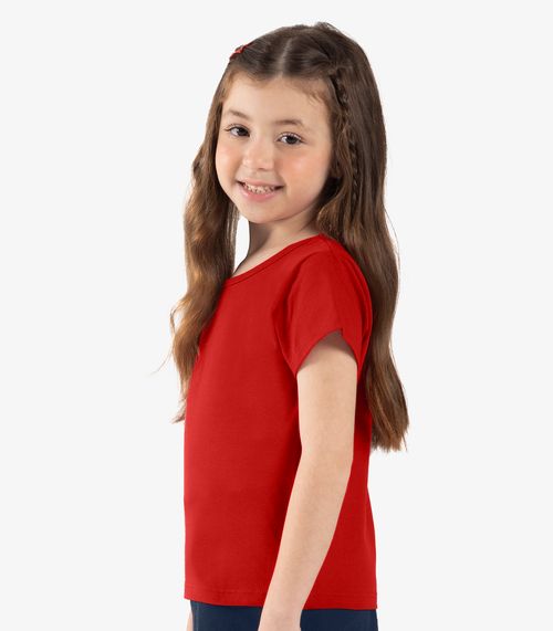 Blusa Básica Infantil Cotton Leve Rovi Kids Vermelho