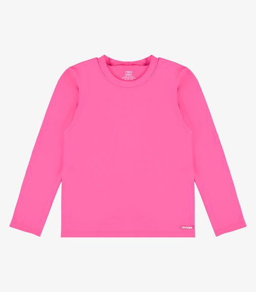 Camiseta Proteção UV Longa Infantil Rovi Kids Rosa
