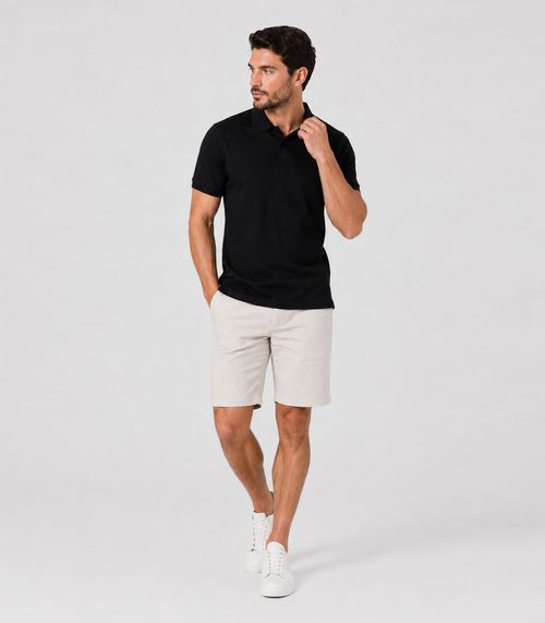 Camisa Polo Masculina Manga Curta Select Preto