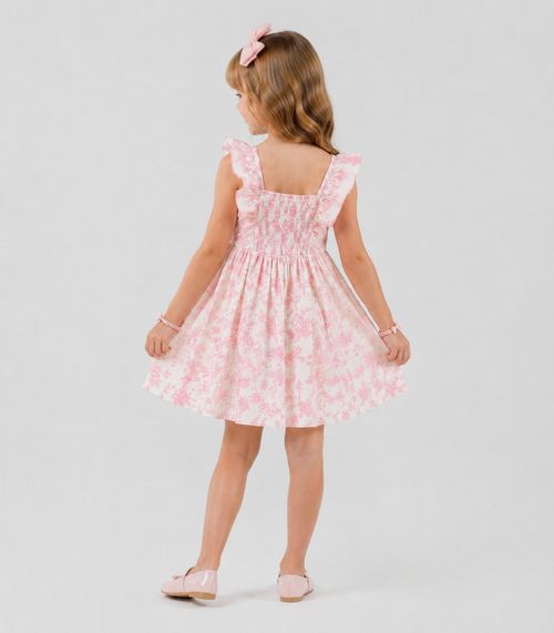 Vestido Infantil Estampado Trick Nick Rosa