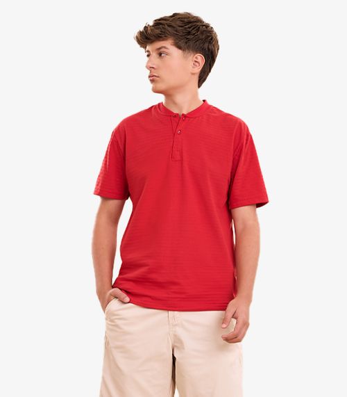 Camiseta Masculina Com Cadarço Decorativo Minty Vermelho