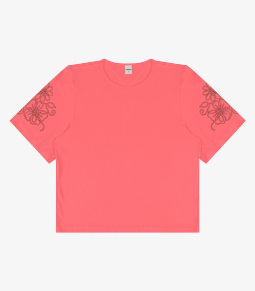 Blusa Feminina Com Estampa Na Manga Rovitex Laranja