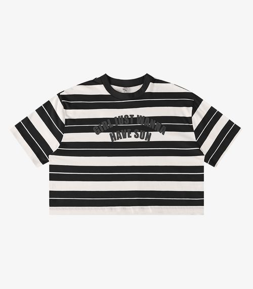 T shirt Box Feminina Listrada Cotton Leve Rovitex Preto