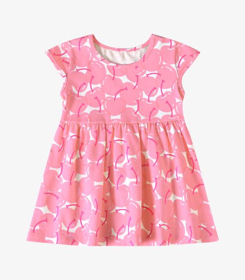 Vestido Verão Menina Estampa Rotativa Rovi Kids Rosa