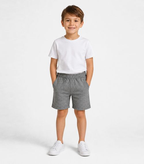 Bermuda Infantil Em Moletinho Basic Rovitex Kids Cinza