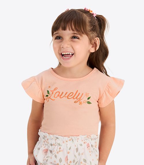 Conjunto Verão Menina Com Foil Rovi Kids Rosa