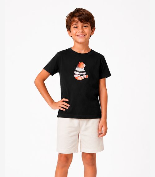 Conjunto Camiseta Com Bermuda Infantil Select Preto