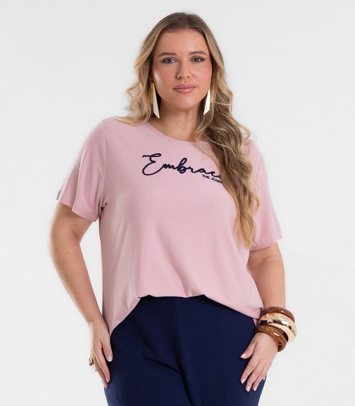 Blusa Feminina Com Bordado Secret Glam Rosa