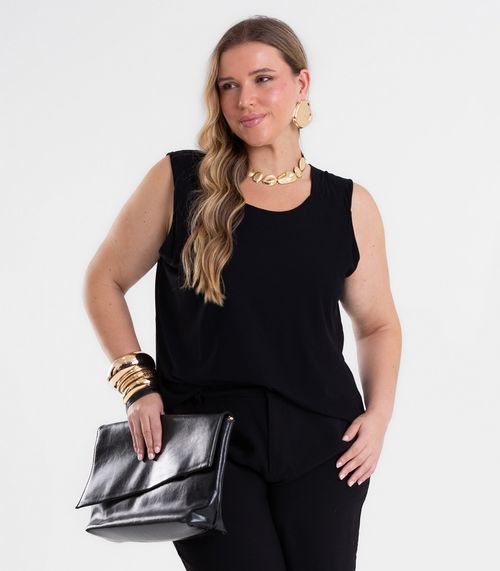 Regata Feminina Com Detalhe Na Alça Secret Glam Preto