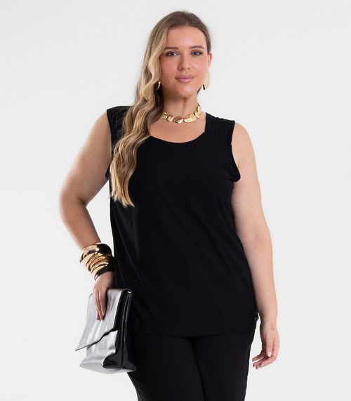 Regata Feminina Com Detalhe Na Alça Secret Glam Preto