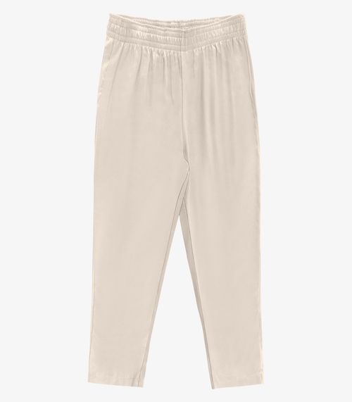 Calça Feminina Cenoura Tecido Favo Secret Glam Bege