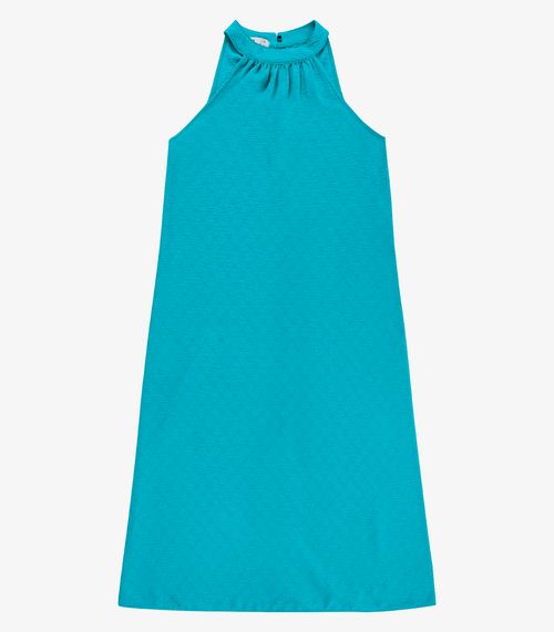 Vestido Feminino Super Midi Evasê Liso Endless Azul