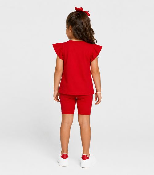 Conjunto Infantil Feminino Blusa E Ciclista Select Vermelho