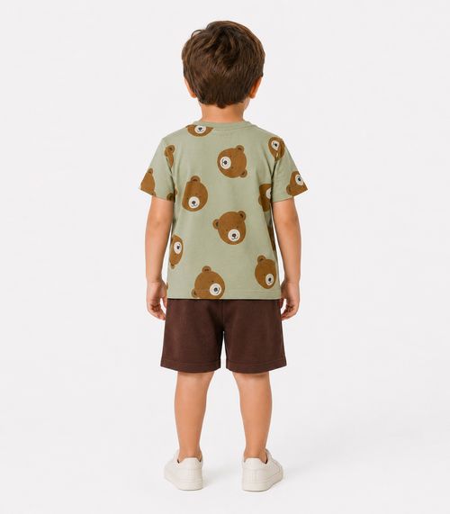 Conjunto Camiseta Com Bermuda Infantil Trick Nick Verde