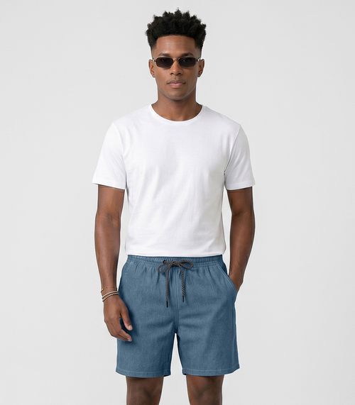 Bemuda Masculina Em Tactel Com Bolsos Filt Surf Azul
