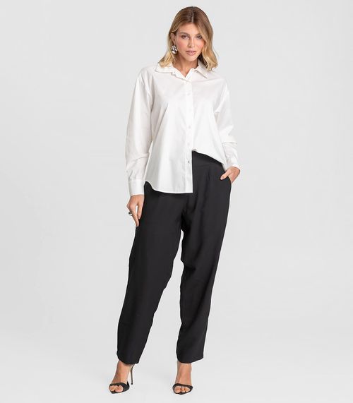 Calça Pantalona Feminina Em Alfaiataria Dianna Preto