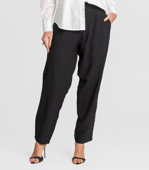 Calça Pantalona Feminina Em Alfaiataria Dianna Preto
