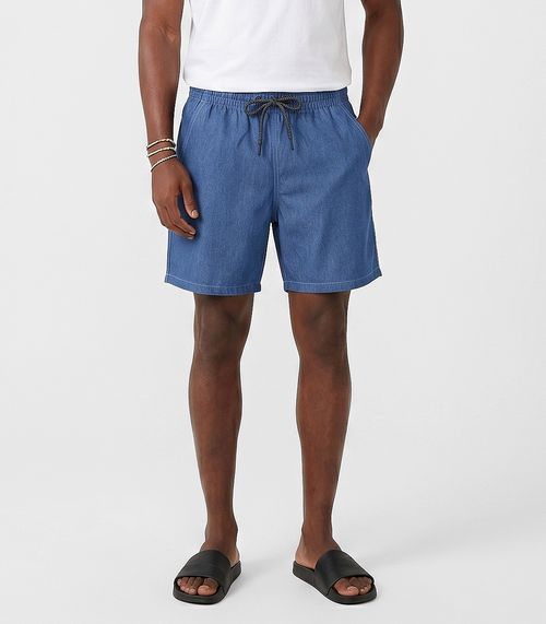 Bemuda Masculina Em Tactel Com Bolsos Filt Surf Azul