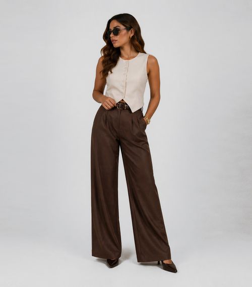 Colete Feminino Ajustado Em Alfaiataria Gabs Bege
