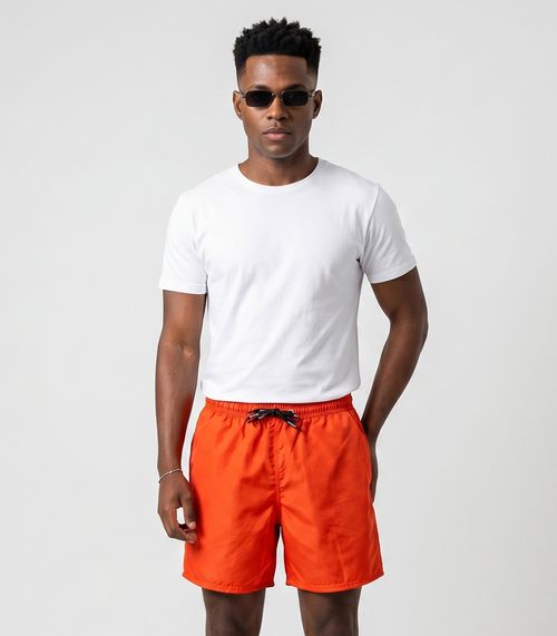 Bermuda Masculina Em Tactel Com Bolsos Filt Surf Laranja