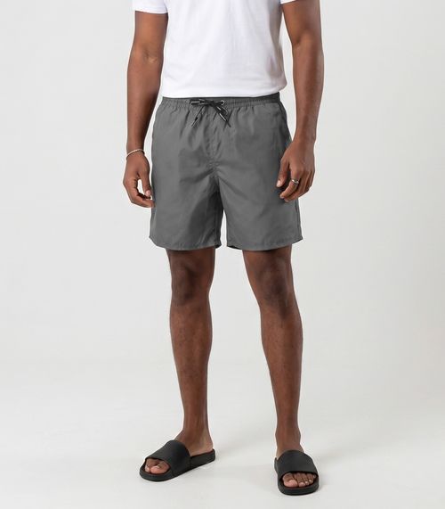 Bermuda Masculina Em Tactel Com Bolsos Filt Surf Cinza