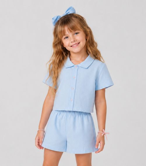 Conjunto Infantil Camisa E Short Trick Nick Azul