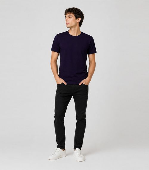 Camiseta Masculina Plus Size Lisa Select Azul