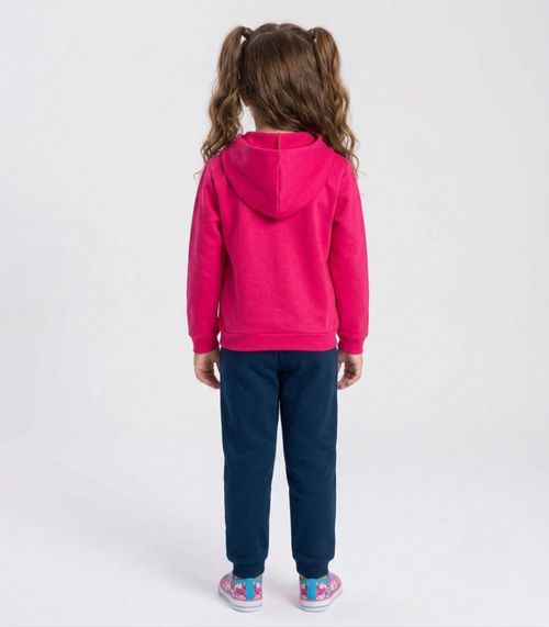 Conjunto Moletom Menina Jaqueta E Calça Kappes Rosa
