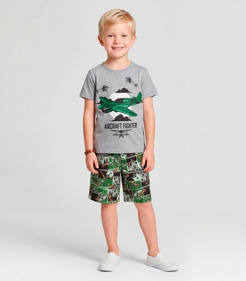 Pijama Infantil Menino Brilha No Escuro Kappes Cinza