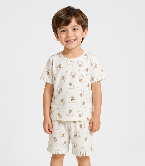 Pijama Infantil Masculino Em Cotton Select Bege