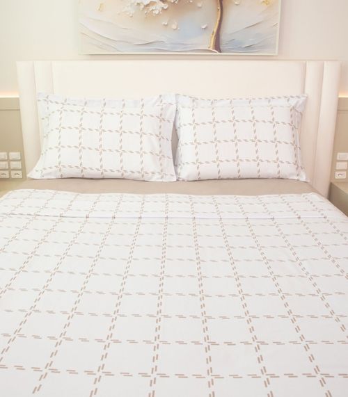Jogo De Cama Casal 200 Fios Algodão Doce Vida Branco
