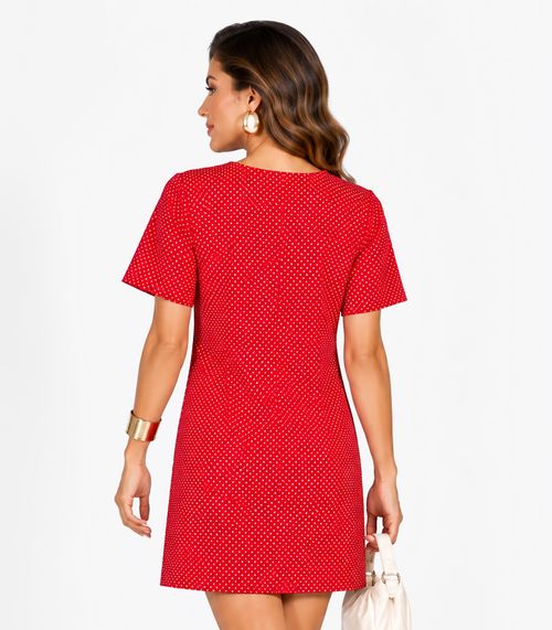 Vestido Curto Com Pence Infinita Cor Vermelho