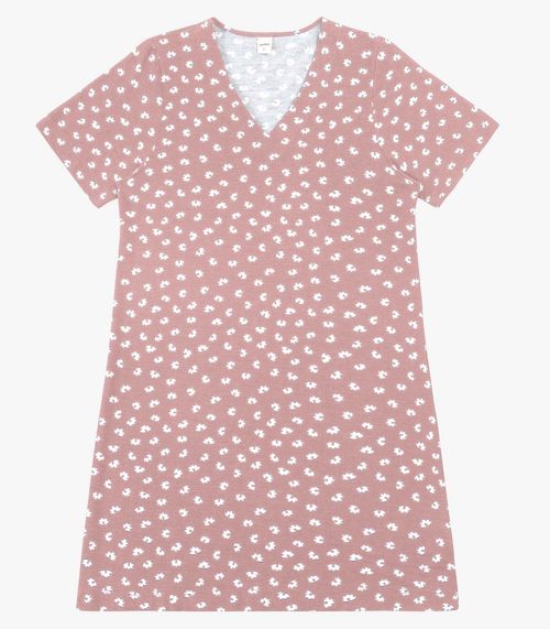 Vestido Feminino Curto Visco Maquinetado Rovitex Rosa