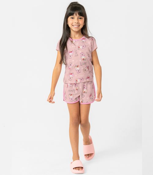 Pijama Infantil Feminino Milkshake Rovitex Kids Rosa