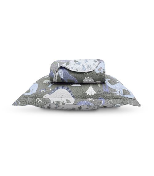 Kit Cobre Leito Casual Kids Solteiro Appel Cinza