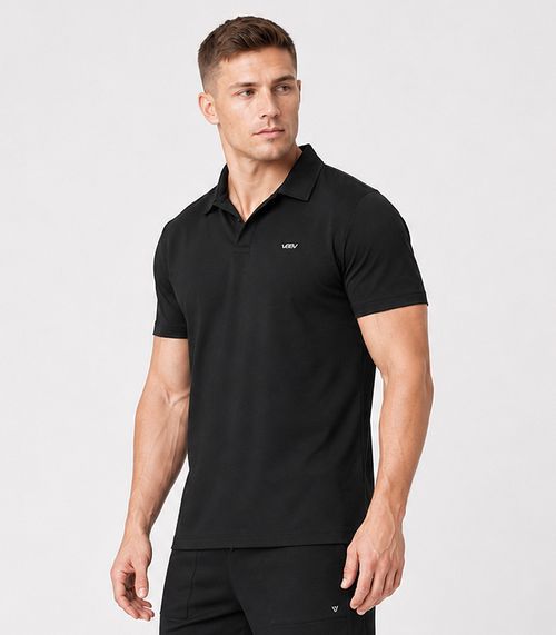 Polo Masculina Em Malha Modal Veev Preto