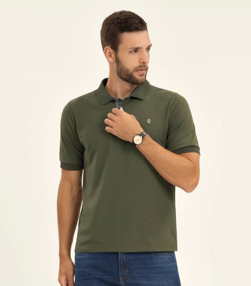 Polo Masculina Básica Piquet Diametro Verde
