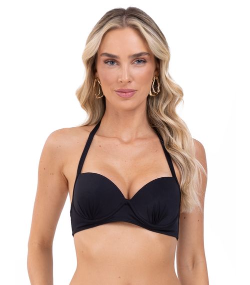 Top Biquíni Liso Uni Femme Preto