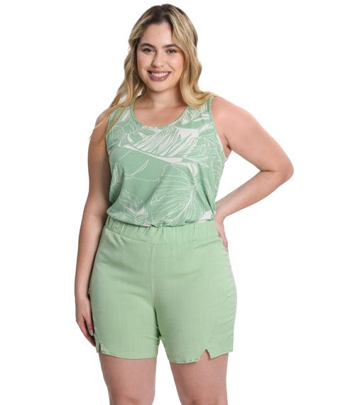 Shorts Feminino Plus Size Secret Glam Verde