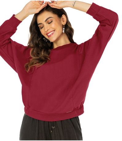Blusão Feminino Recortes Rovitex Vermelho