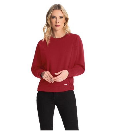 Blusão Feminino Recortes Rovitex Vermelho