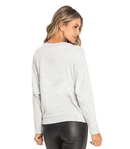 Blusão Feminino Recortes Rovitex Cinza