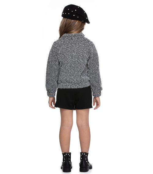 Conjunto Jaqueta com Shorts Saia Trick Nick Preto