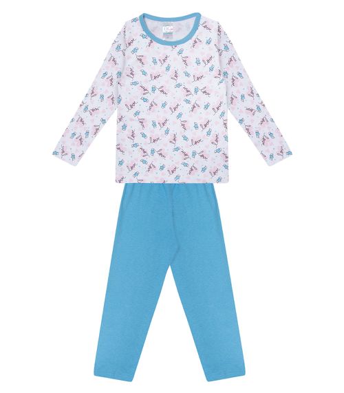 Pijama Infantil Feminino Kappes Branco