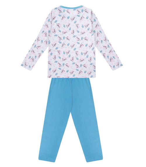 Pijama Infantil Feminino Kappes Branco