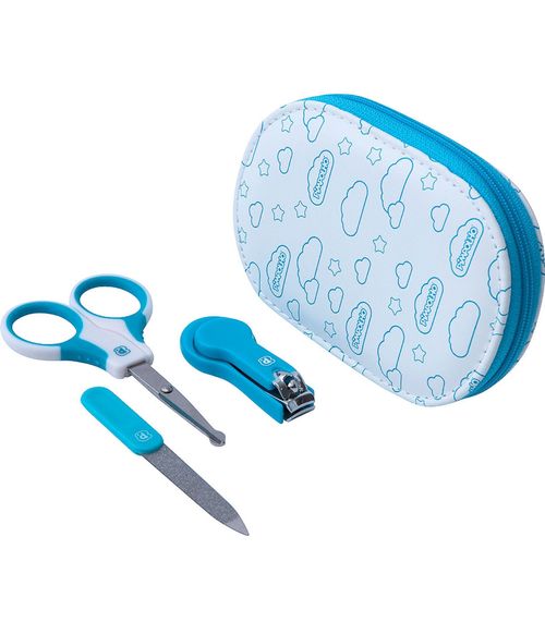 Kit Higiene Bebê Com Necessaire Pimpolho Azul